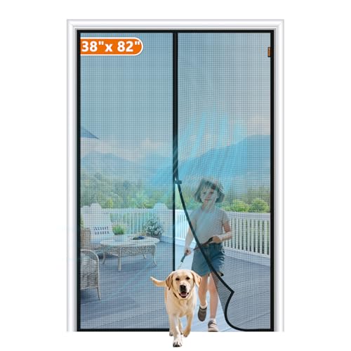 MAGZO Magnetic Screen Door Fit Door Size 38 x 82 Inch Screen Size 40 x 83 Sturdy Full Frame HookLoop for Sliding Door - Image 1