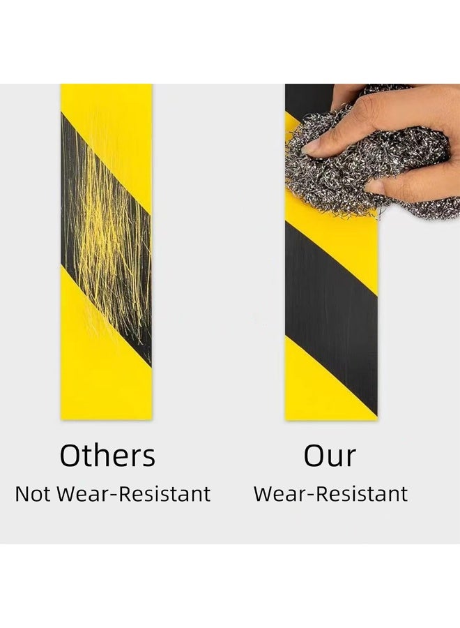 Black Yellow Warning Safety Tape for Floor Marking, Strong Adhesive Caution Hazard Tape Wear Resistance for Walls, Floors, Pipes and Equipment (5cmx33m/2inchx110ft) - Image 3