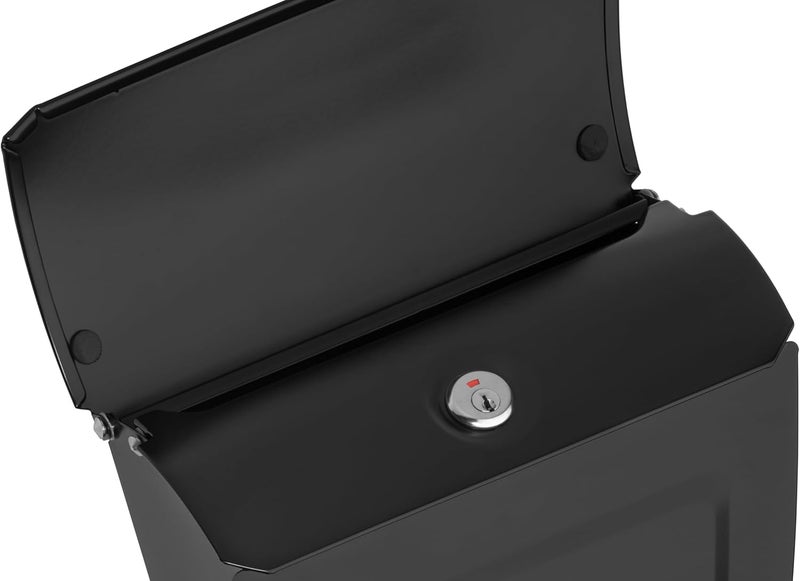 ARCHITECTURAL MAILBOXES صندوق بريد أفين™ القابل للقفل، مثبت على الحائط عموديًا للخارج، صندوق بريد صغير من الفولاذ المجلفن الحديث مع قفل ومفتاح، أسود - Image 4