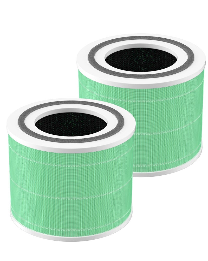 2Pack Core 300 Replacement Filter Compatible with LEVOIT Core 300 and Core 300S Air Purifier H13 True HEPA HighEfficiency Activated Carbon Replace Core300RFTX Green