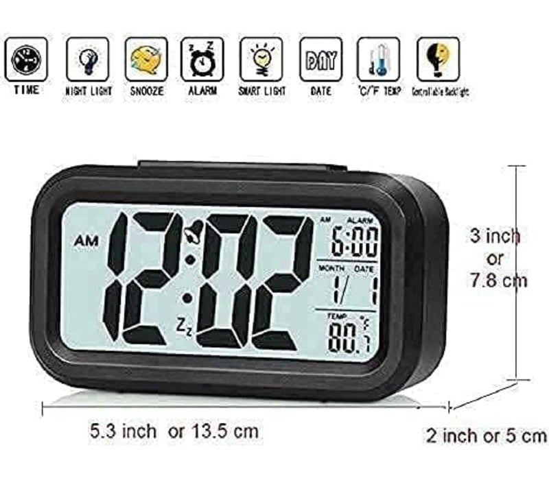 IDELLA IDELLA Alarm Clock Digital Clock Table Clock for Students Watch Timer for Study Home Bedroom KitchenLoud Desk Alarm Clocks for Heavy Sleepers with Automatic SensorTimeDate Temperature  - Image 2