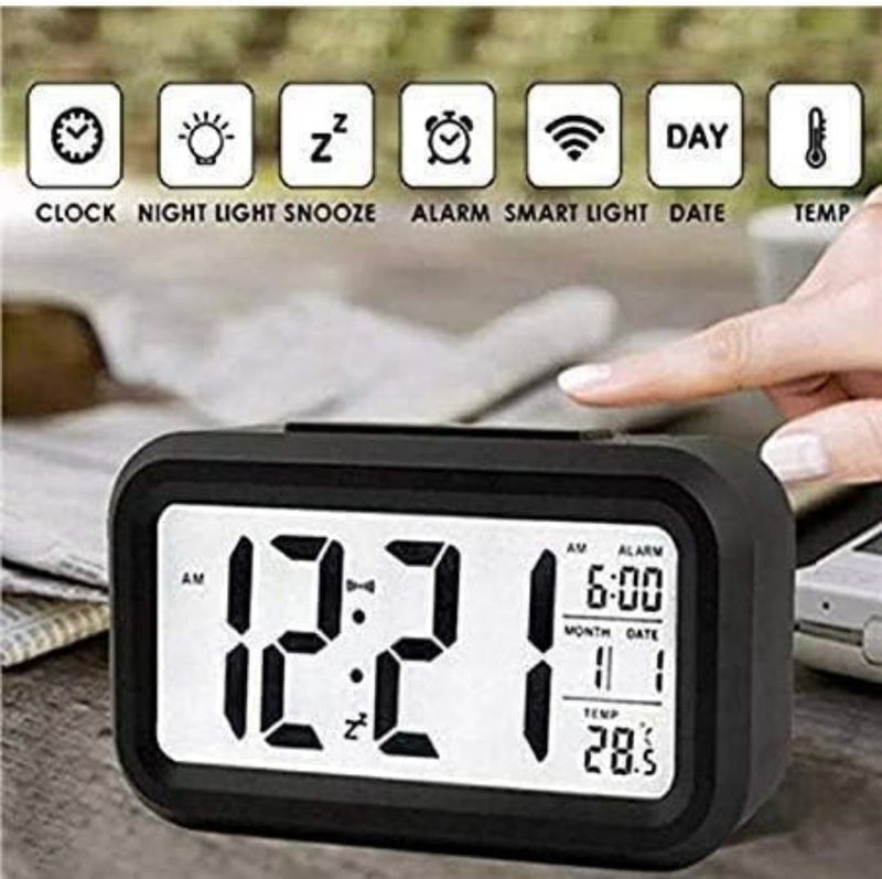 IDELLA IDELLA Alarm Clock Digital Clock Table Clock for Students Watch Timer for Study Home Bedroom KitchenLoud Desk Alarm Clocks for Heavy Sleepers with Automatic SensorTimeDate Temperature  - Image 5