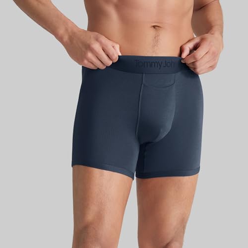 Tommy John Men's Trunk 4” Underwear, Second Skin Boxers with Supportive Contour Pouch, Soft Naturally Breathable Stretch Fabric Boxers for Men, Dress Blues, Large - Image 2