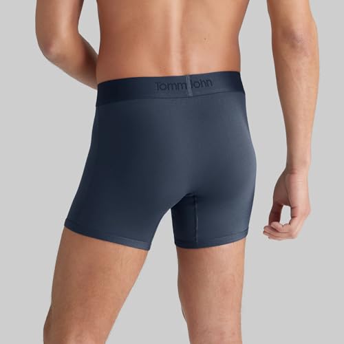 Tommy John Men's Trunk 4” Underwear, Second Skin Boxers with Supportive Contour Pouch, Soft Naturally Breathable Stretch Fabric Boxers for Men, Dress Blues, Large - Image 3