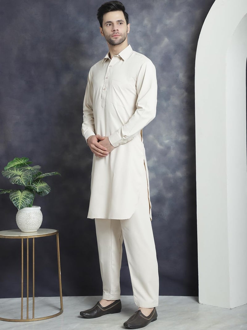 jompers قميص جومبرز للرجال من قطن مخلوط بتصميم باتهاني مع سالوار - Image 3