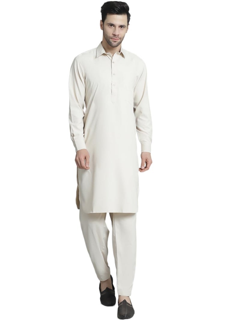 jompers قميص جومبرز للرجال من قطن مخلوط بتصميم باتهاني مع سالوار - Image 1