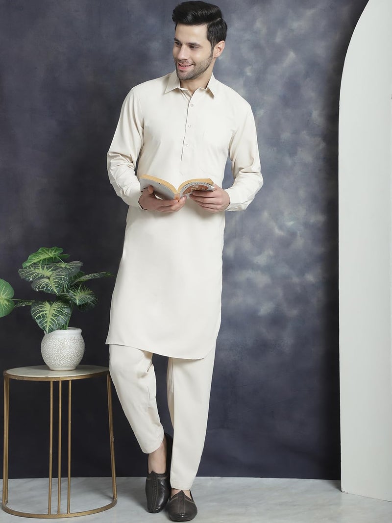 jompers قميص جومبرز للرجال من قطن مخلوط بتصميم باتهاني مع سالوار - Image 4