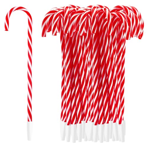 Zealor 48PCS Christmas Candy Cane Pen Christmas Ballpoint Pens with Black Ink Office School Stationery Supplies for Holiday New Years Home Decor Xmas Googie Bag Party Favor, Red - Image 1
