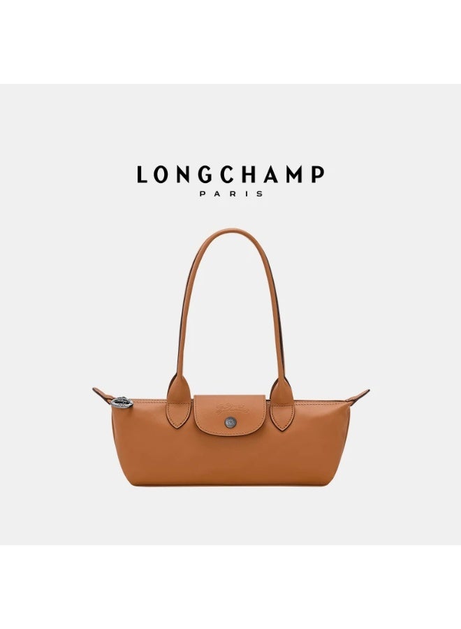 Longchamp Minimalist Long-Handle Dumpling Shoulder Bag, Cashew Brown - Image 1