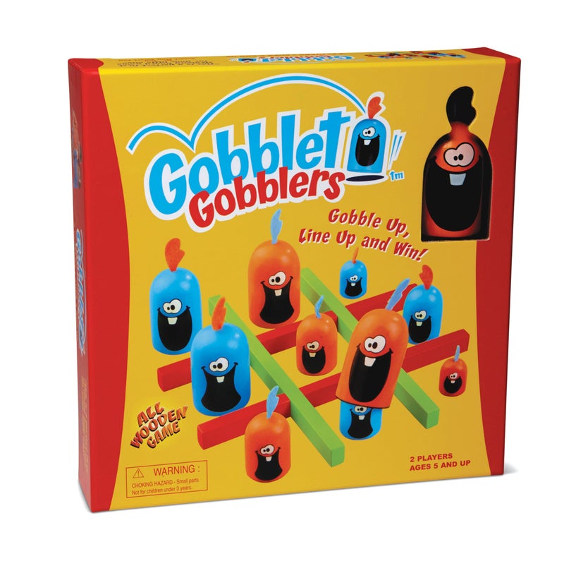 blue orange Gobblet Gobblers Fun Strategy Board Game - Award Winning Kids and Family Friendly Educational Board Game by Blue Orange Games- THE ORIGINAL GAME, All Wooden - 2 Players for Ages 5+ - Image 1