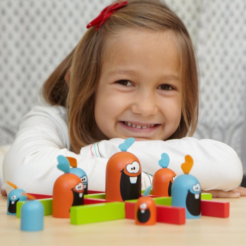 blue orange Gobblet Gobblers Fun Strategy Board Game - Award Winning Kids and Family Friendly Educational Board Game by Blue Orange Games- THE ORIGINAL GAME, All Wooden - 2 Players for Ages 5+ - Image 2