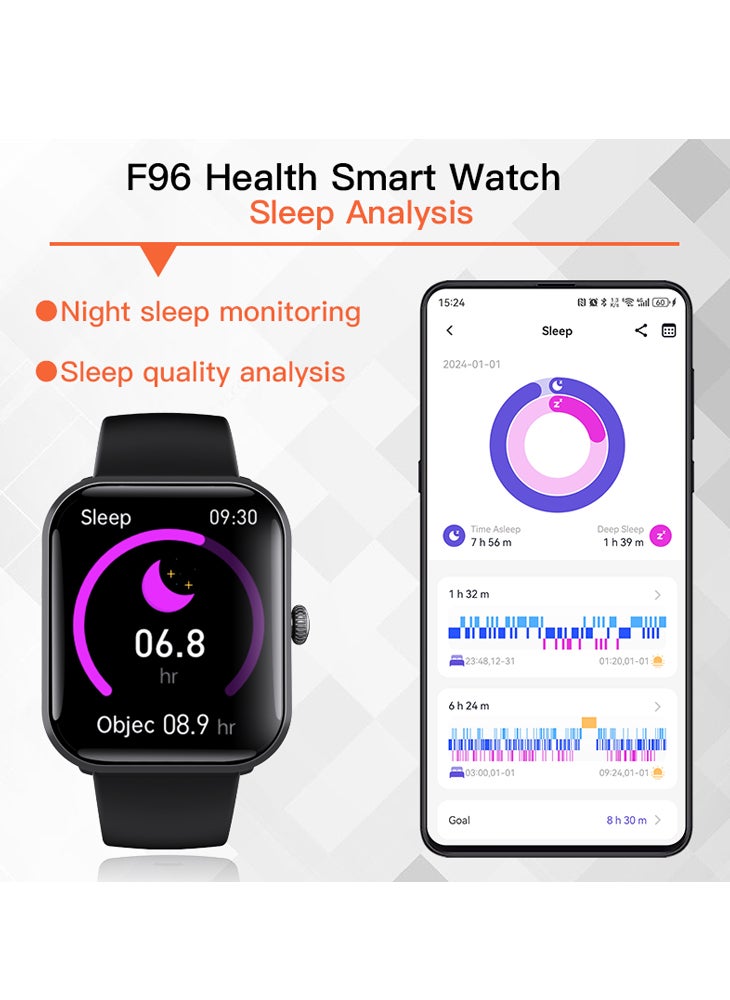 Chomel F96 bracelet SOS alarm heart rate blood pressure body temperature Bluetooth call non-invasive blood sugar measurement smart watch - Image 5