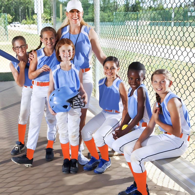 Ultrafun Kids Youth Baseball/Softball Socks and Belt Combo Set for Boys Girls (US, Alpha, Medium, Regular, Orange) - Image 3