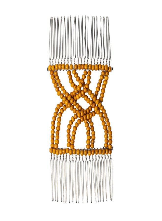 CALISTA FlipClip | Strong Hold No Slip | Flat Hair Clip | Double Locking Comb | No Pulling, Creasing, Or Damage | Stretchy Adjustable Clip | Hand Beaded | All Hair Types (Wood, Single-Pack) - Image 1