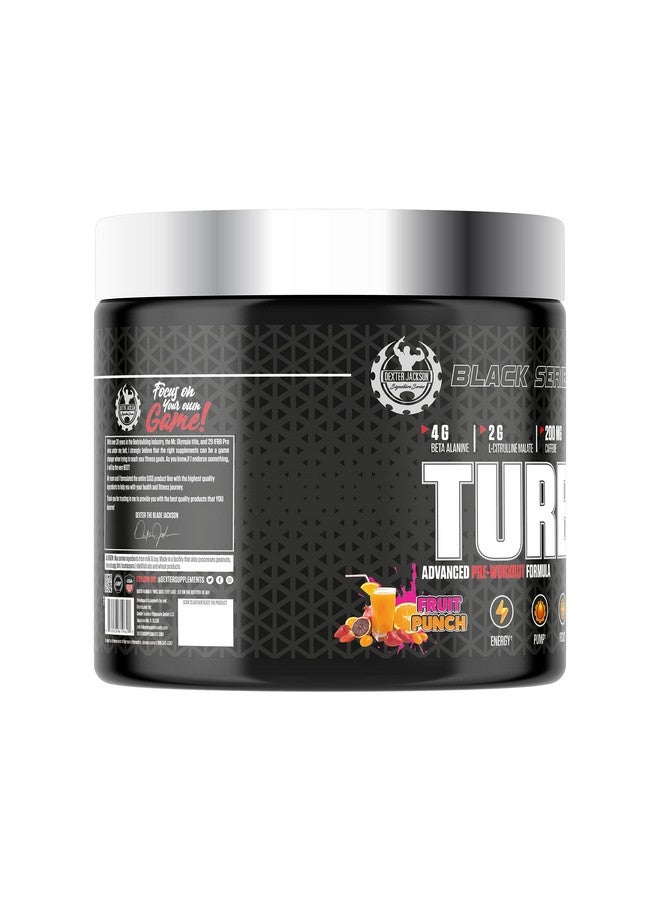 DEXTER JACKSON ديكستر جاكسون بلاك سيريز تيربو HP قبل التمرين | تركيبة متقدمة | نكهة فواكه البونش | 45 حصة، 450 جرام - زيادة الطاقة والأداء - Image 2