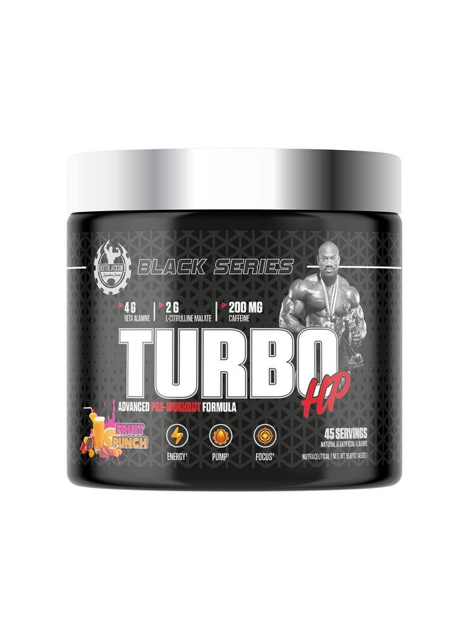 DEXTER JACKSON ديكستر جاكسون بلاك سيريز تيربو HP قبل التمرين | تركيبة متقدمة | نكهة فواكه البونش | 45 حصة، 450 جرام - زيادة الطاقة والأداء - Image 1