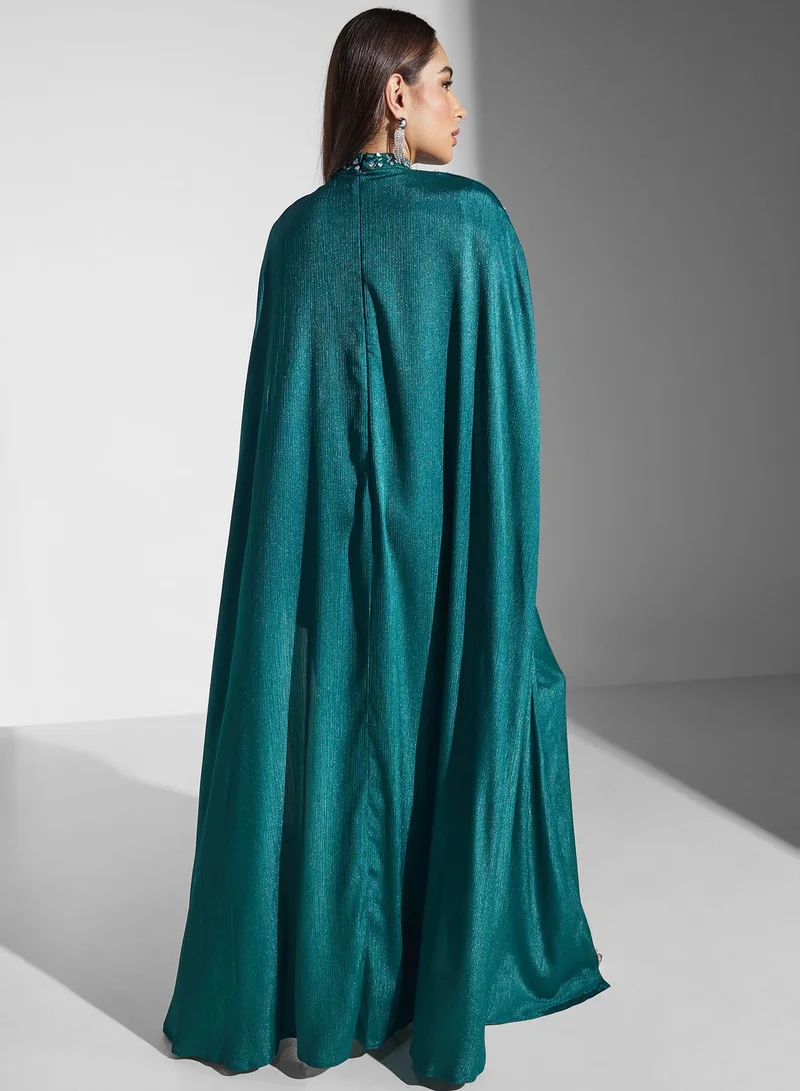 Namshi x Embellished Cape Gown Dress
