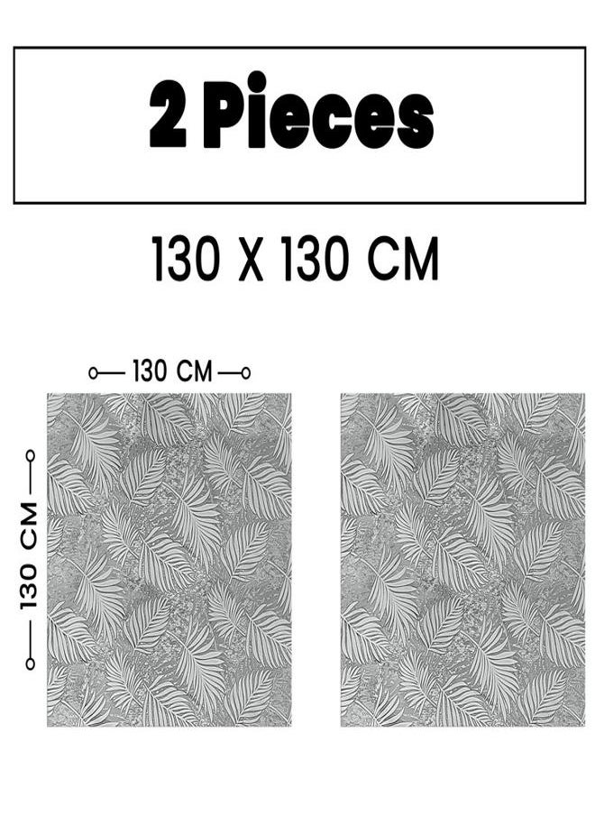 Intexhome  Anallia Linen  Tablecloth Suitable For Reciption , Living Rooms And Kitchen Tables - Modern Design - Set Of Two Pieces 130 x 130 cm