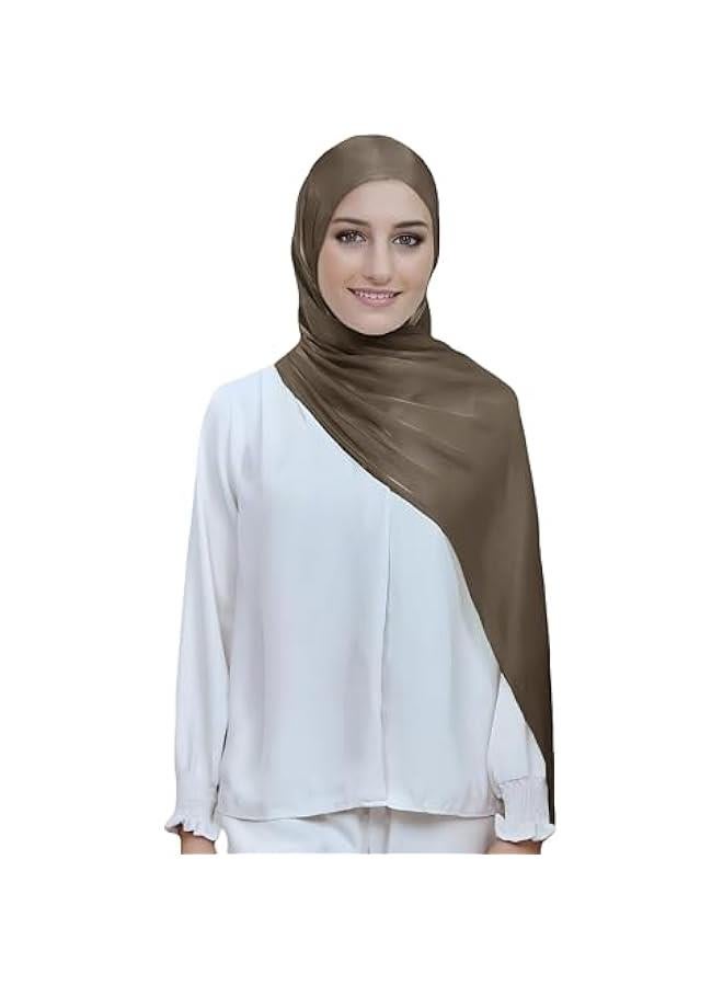 Arabest Lightweight Women's Crepe Scarf Shawl Wrap Head Hijab - Sheen Shimmer - Image 1