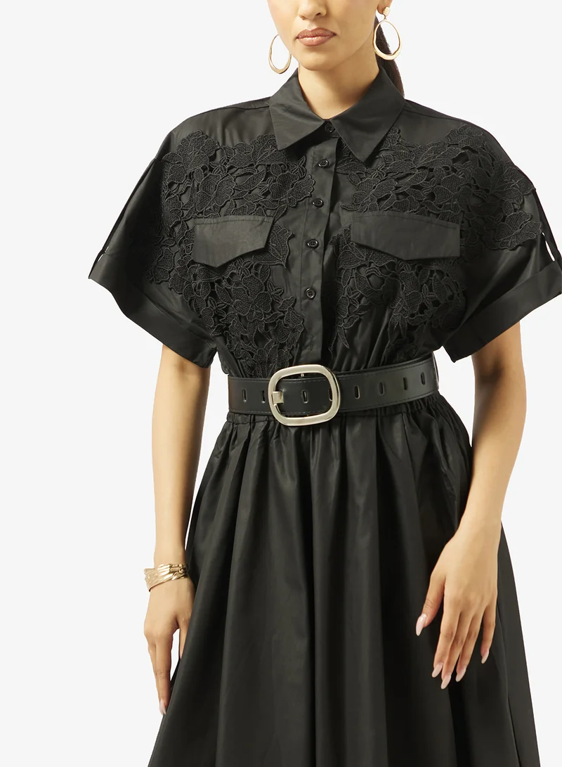 Khizana Belted Shirt Dress