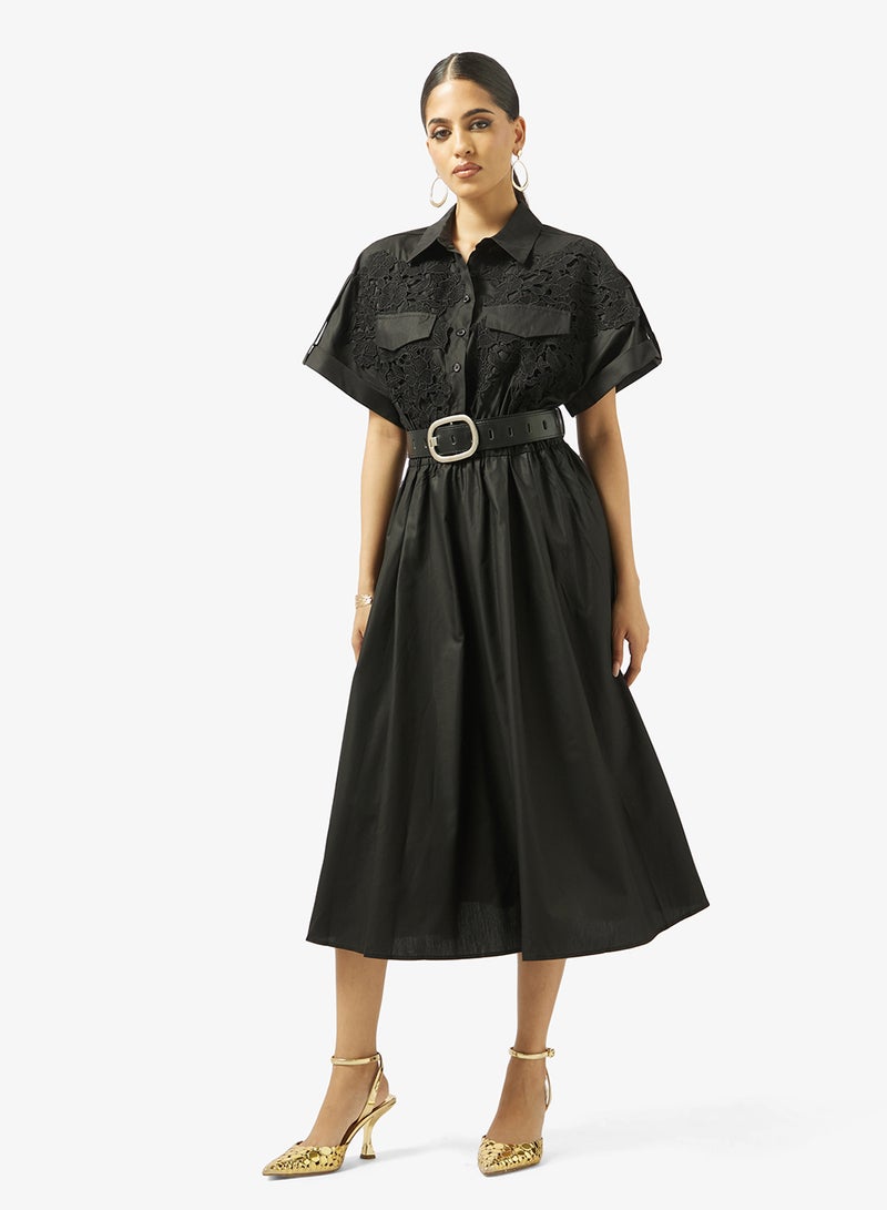 Khizana Belted Shirt Dress - Image 1