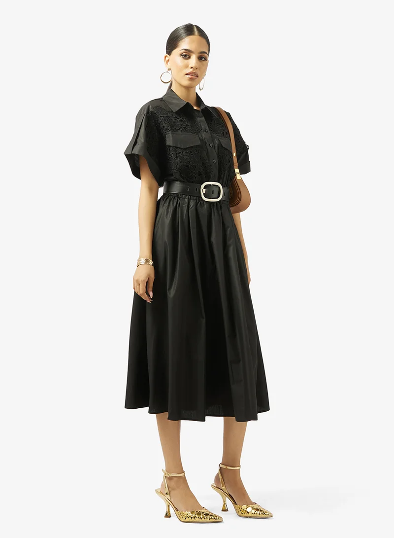Khizana Belted Shirt Dress