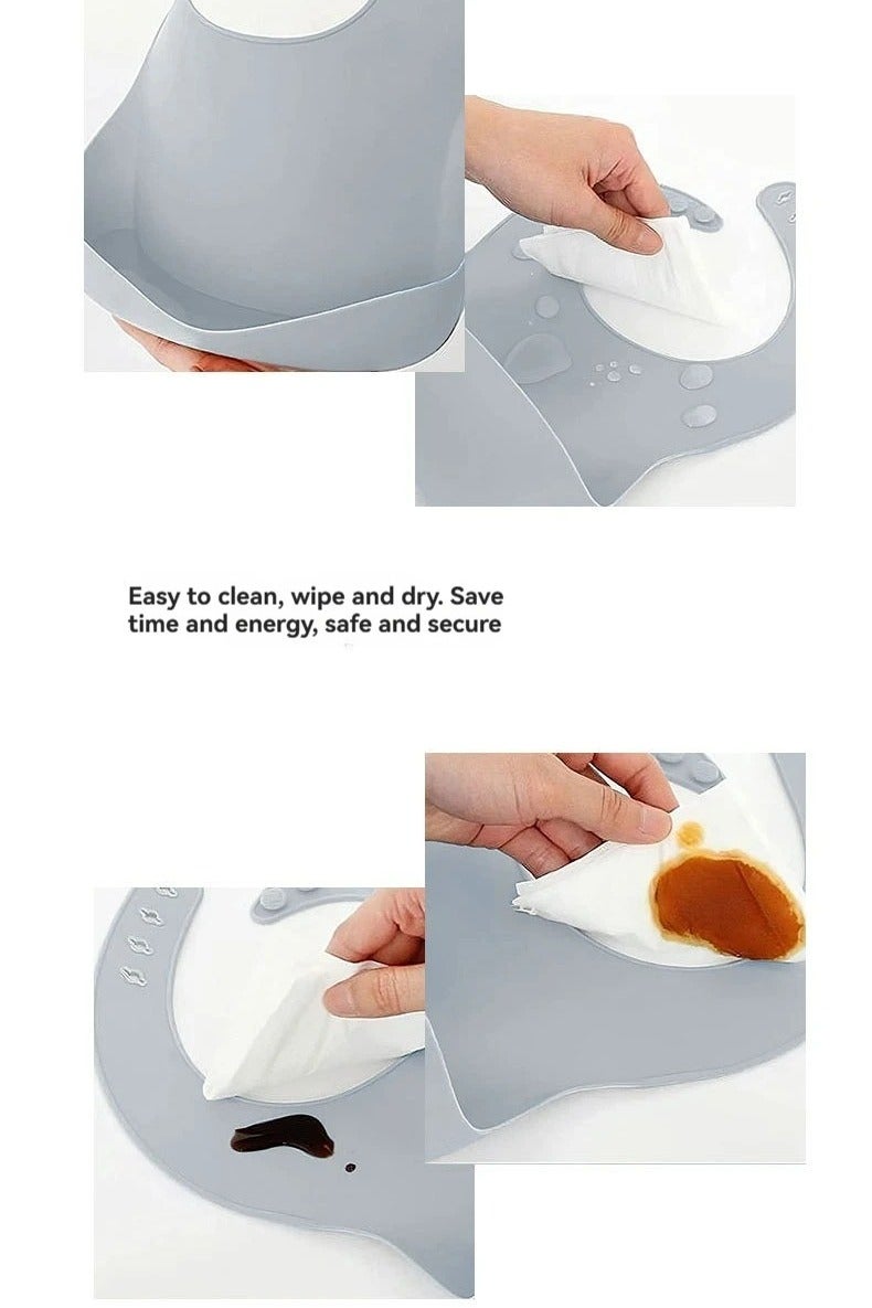 11-in-1 Premium Baby Feeding Set (6+ Months) | FDA and CPC Approved | BPA-Free Silicone Suction Bowl (Includes apron, bib, plate, cup, fork, and spoon) | Dishwasher- and microwave-safe (Blue) - Image 5