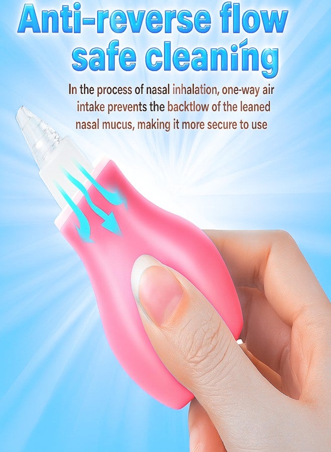 AEREX Mini Baby Baby Nose Cleaner | Silicone Baby Nasal Aspirator | Vacuum Sucker | Instant Relief from Blocked Baby Nose Cleaner (Pink) - Image 4