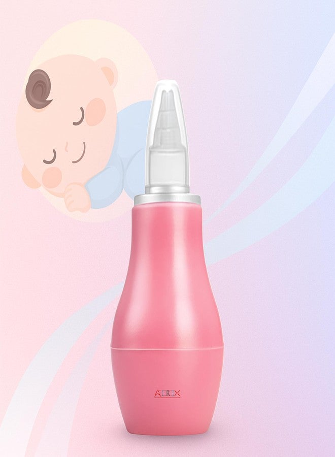 AEREX Mini Baby Baby Nose Cleaner | Silicone Baby Nasal Aspirator | Vacuum Sucker | Instant Relief from Blocked Baby Nose Cleaner (Pink) - Image 1