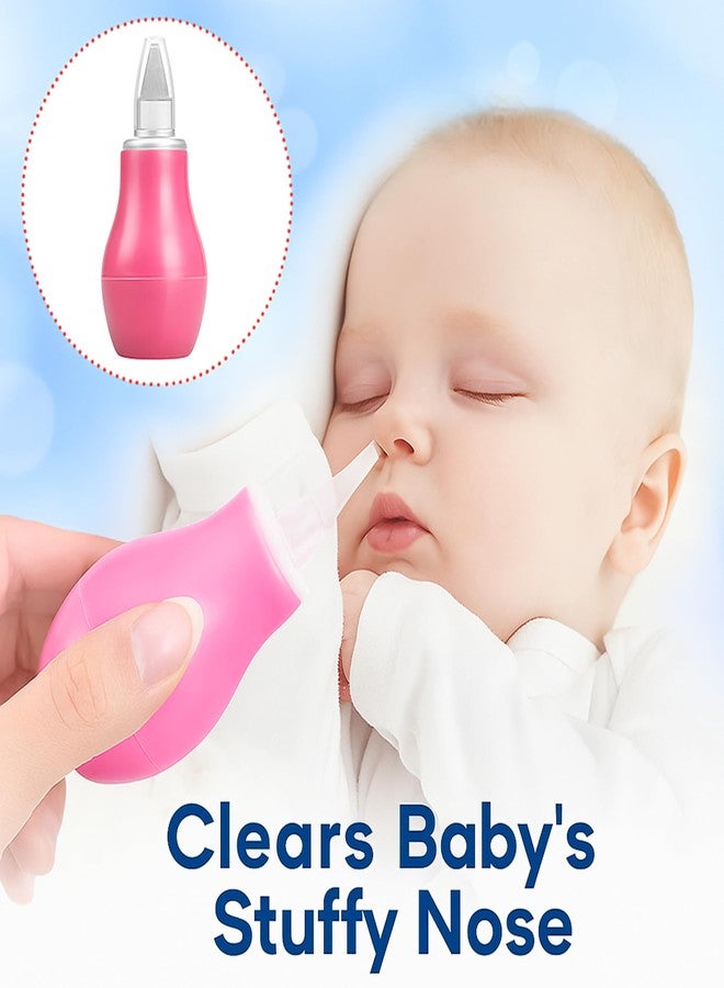 AEREX Mini Baby Baby Nose Cleaner | Silicone Baby Nasal Aspirator | Vacuum Sucker | Instant Relief from Blocked Baby Nose Cleaner (Pink) - Image 3
