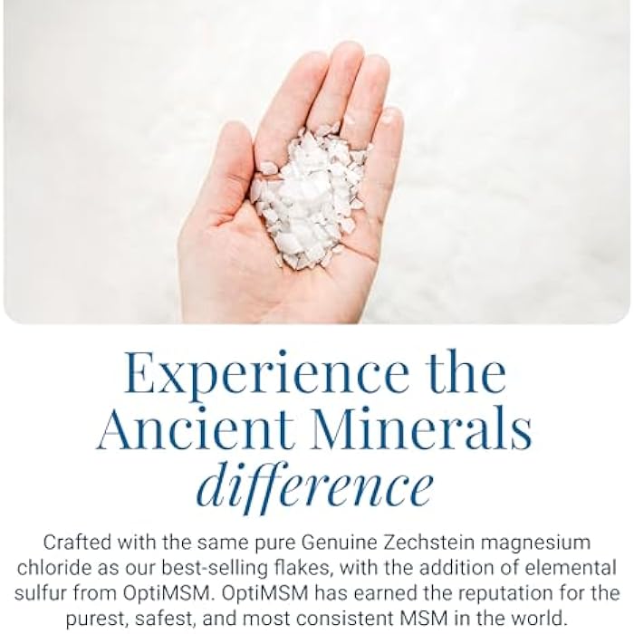 Ancient Minerals Magnesium Bath Flakes Ultra with OptiMSM – Pure Zechstein Magnesium Chloride and Organic Sulfur Bath Salts, Soothing Mineral Soak for Skin & Body, 1.65 lb - Image 3