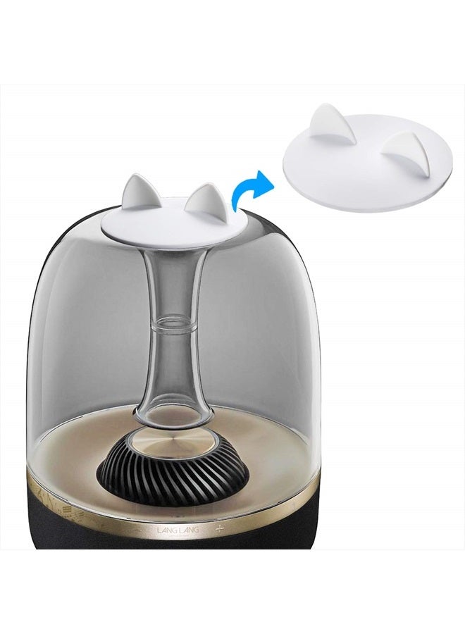 SUNMON غطاء مضاد للغبار لمكبر الصوت HK Aura Studio 3 - شفة سيليكون لنظام مكبر الصوت الشفاف Harman Kardon Soundsticks 4 و Aura Studio 4 بلوتوث (أبيض قط) - Image 1