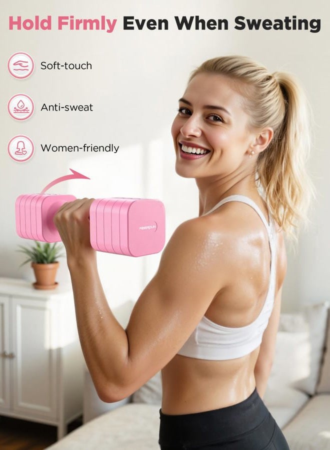 FEIERDUN Adjustable Dumbbells Set (2-10 lbs) for Home Gym – Quick Adjustment Hand Weights for Effective Full Body Workouts, Ideal for Men/Women - Image 3