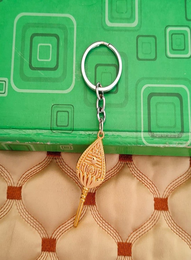 M Men Style Gold Plated South Indian Lord Murugan Subrahmanya Vel Metal Keychain & Keyring for Bikes Cars Bags Home Cycle Men Women Boys and Girls - Image 4