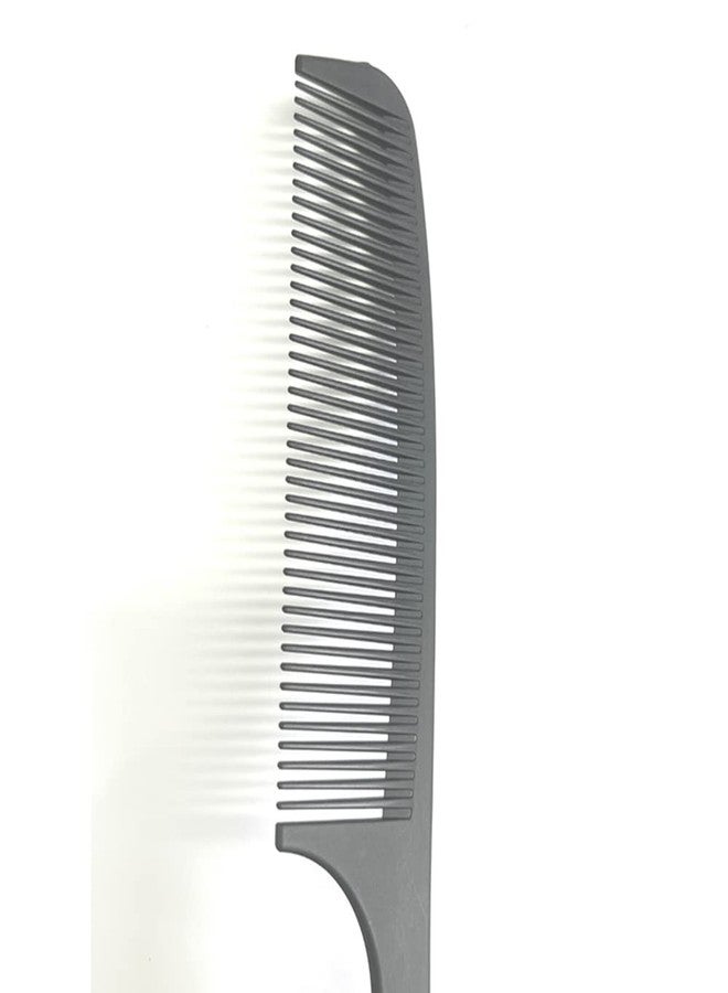 FOLELLO - Professional Carbon Fiber Comb with Handle - Sleek Round Tooth, Ergonomic Design & Heat Resistant Comb - Suitable for All Hair Types - 191x38x3mm, Grey - Image 2