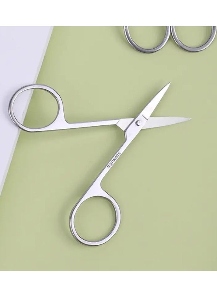 ORiTi Professional Beauty Scissors Stainless Steel Curved Little Manicure Scissors Eyebrow Scissors for Women Cosmetic and Brow Scissors fo Facial Hair and Eyelash Trimmiing  - Image 3
