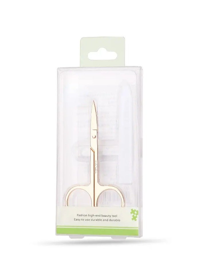 ORiTi Professional Beauty Scissors Stainless Steel Curved Little Manicure Scissors Eyebrow Scissors for Women Cosmetic and Brow Scissors fo Facial Hair and Eyelash Trimmiing  - Image 1