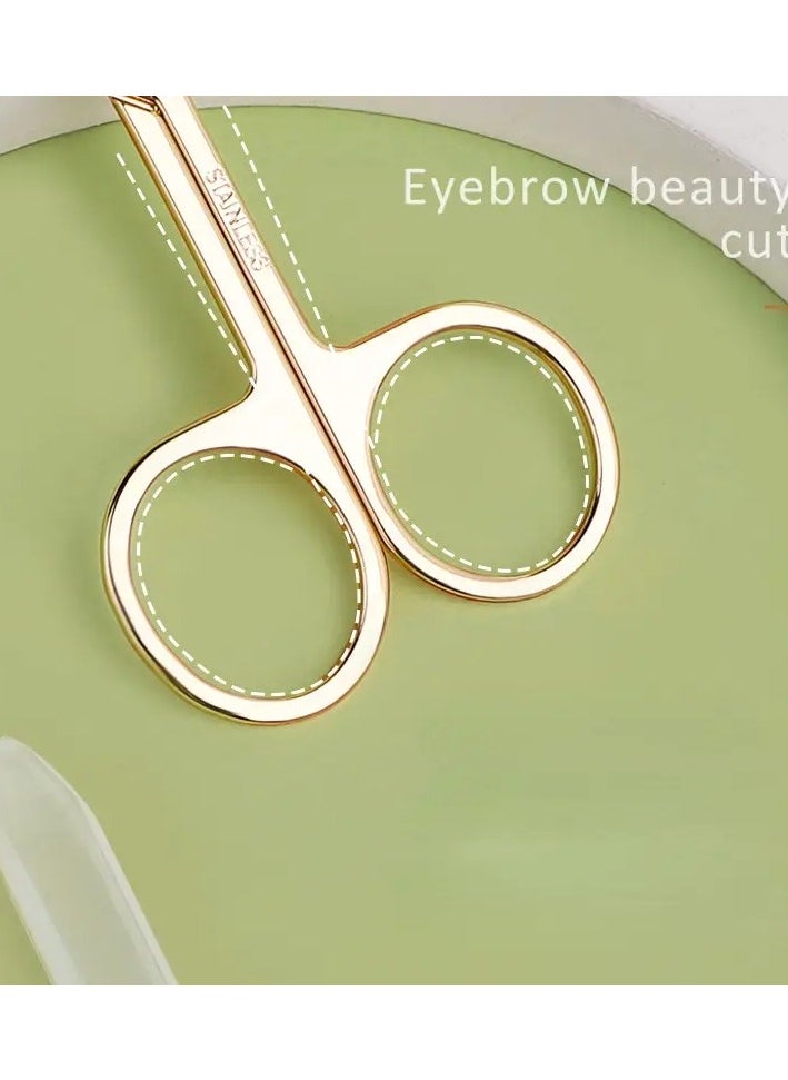 ORiTi Professional Beauty Scissors Stainless Steel Curved Little Manicure Scissors Eyebrow Scissors for Women Cosmetic and Brow Scissors fo Facial Hair and Eyelash Trimmiing  - Image 4