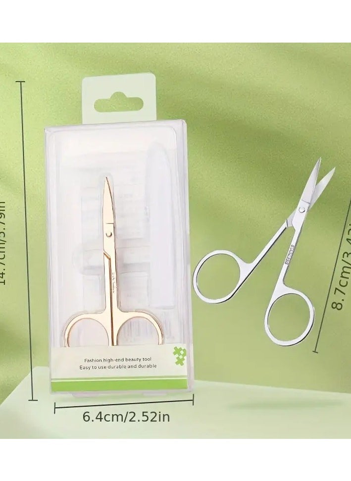 ORiTi Professional Beauty Scissors Stainless Steel Curved Little Manicure Scissors Eyebrow Scissors for Women Cosmetic and Brow Scissors fo Facial Hair and Eyelash Trimmiing  - Image 5