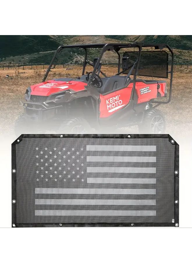 Transparent Rear Dust Screen for Pioneer 1000 700 Series Soft PVC USA Flag - Image 1