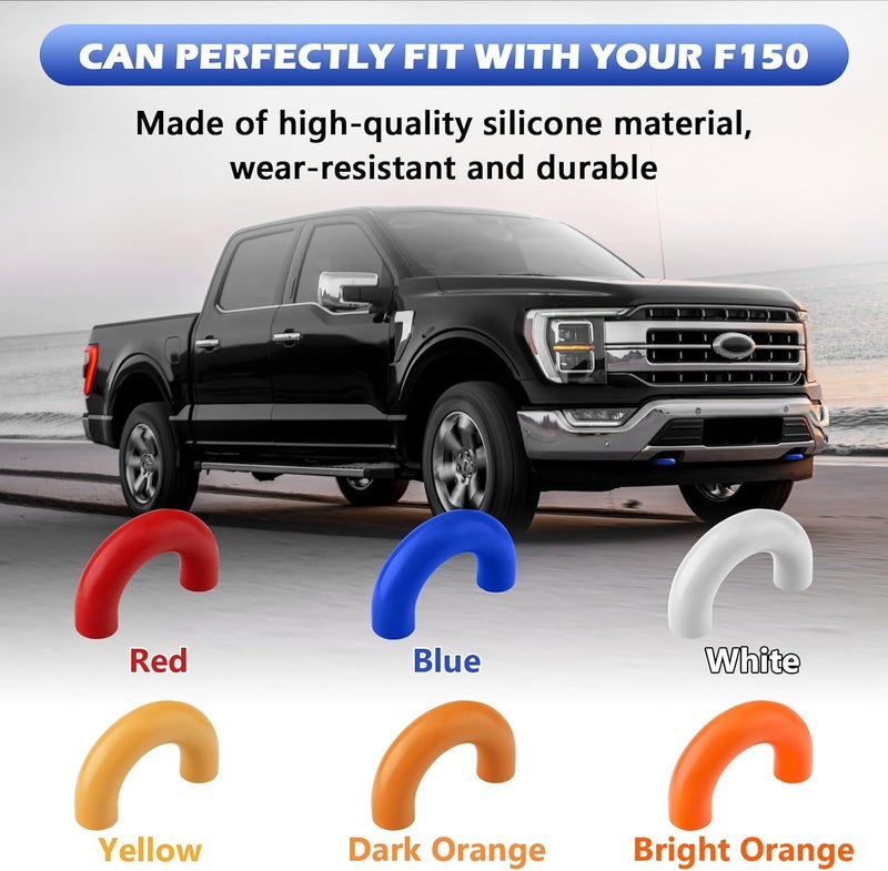 TECHPICCO Tow Hooks Covers for Ford F150 2004-2024 Bronco Base/Big Bend/Outer Banks 2021-2024 Compatible with Toyota Tundra Accessories 2017-2021 (Blue) - Image 3