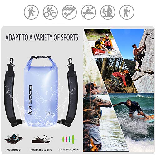 IDRYBAG Clear Dry Bag Waterproof 2L/5L/10L/15L/20L, Small Dry Sack Waterproof Bag for Kayaking - Image 5