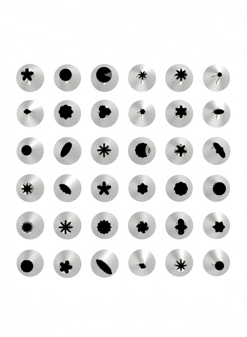 Eilimi طقم تزيين الكعك 72 قطعة، أكياس وأنابيب التزيين مع 42 نصيحة لتزيين الكعك و3 مكاشط كريمة و1 مسمار زهور لوازم خبز الكعك للمبتدئين أو المحترفين - Image 3