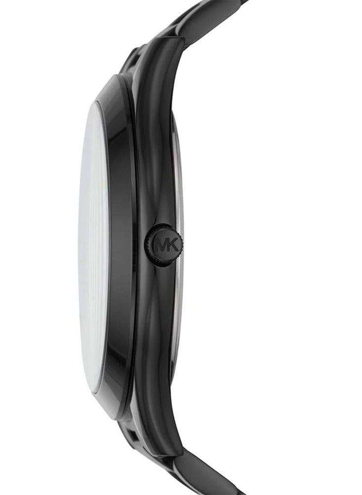 MK Runway Quartz Black Dial Black Steel Strap Watch For Women - 4562 - Image 3
