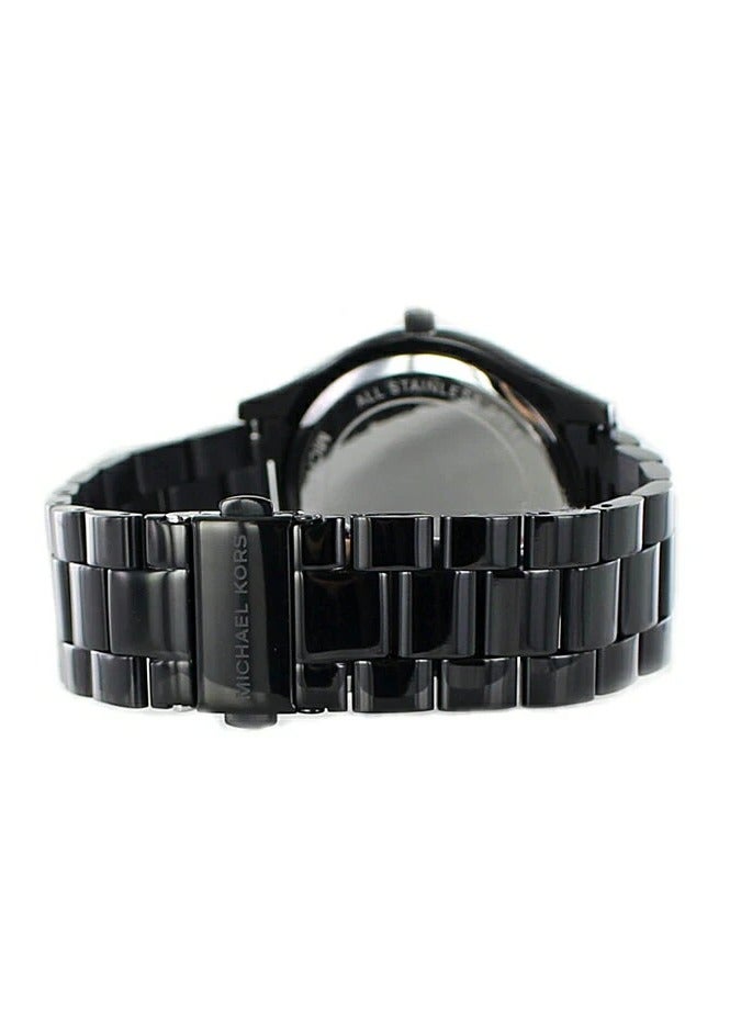 MK Runway Quartz Black Dial Black Steel Strap Watch For Women - 4562 - Image 5