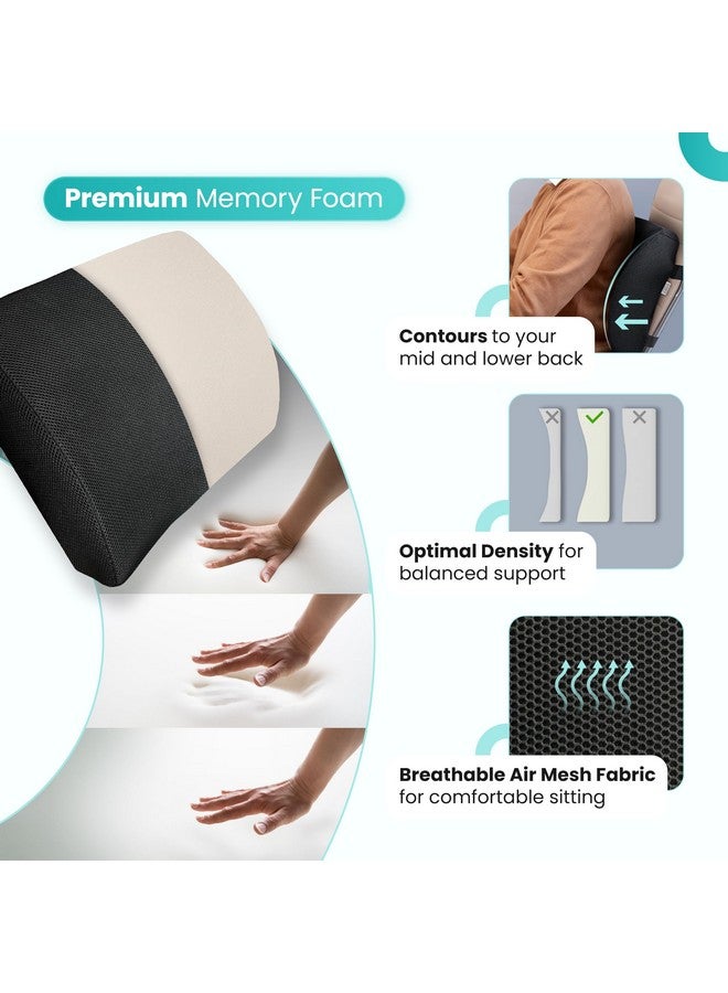 UltraCare PRO دعم أسفل الظهر UltraCare PRO Ergo لجميع أنواع الكراسي - رغوة الذاكرة المتقدمة لدعم الظهر - دعم أسفل الظهر العظمي - تخفيف آلام الظهر - أحزمة قابلة للتعديل - شبكة هوائية قابلة للتنفس - Image 3