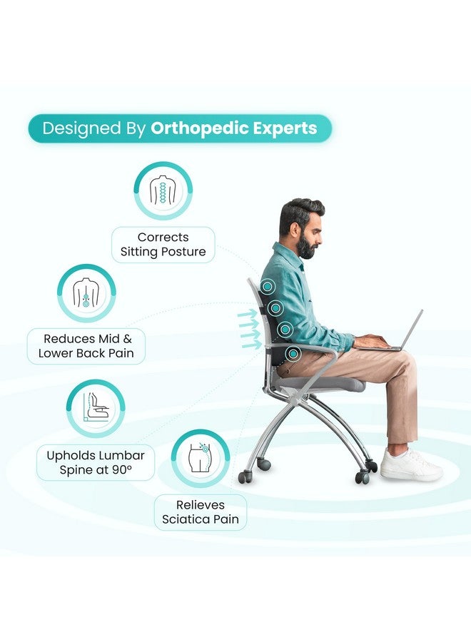 UltraCare PRO دعم أسفل الظهر UltraCare PRO Ergo لجميع أنواع الكراسي - رغوة الذاكرة المتقدمة لدعم الظهر - دعم أسفل الظهر العظمي - تخفيف آلام الظهر - أحزمة قابلة للتعديل - شبكة هوائية قابلة للتنفس - Image 4