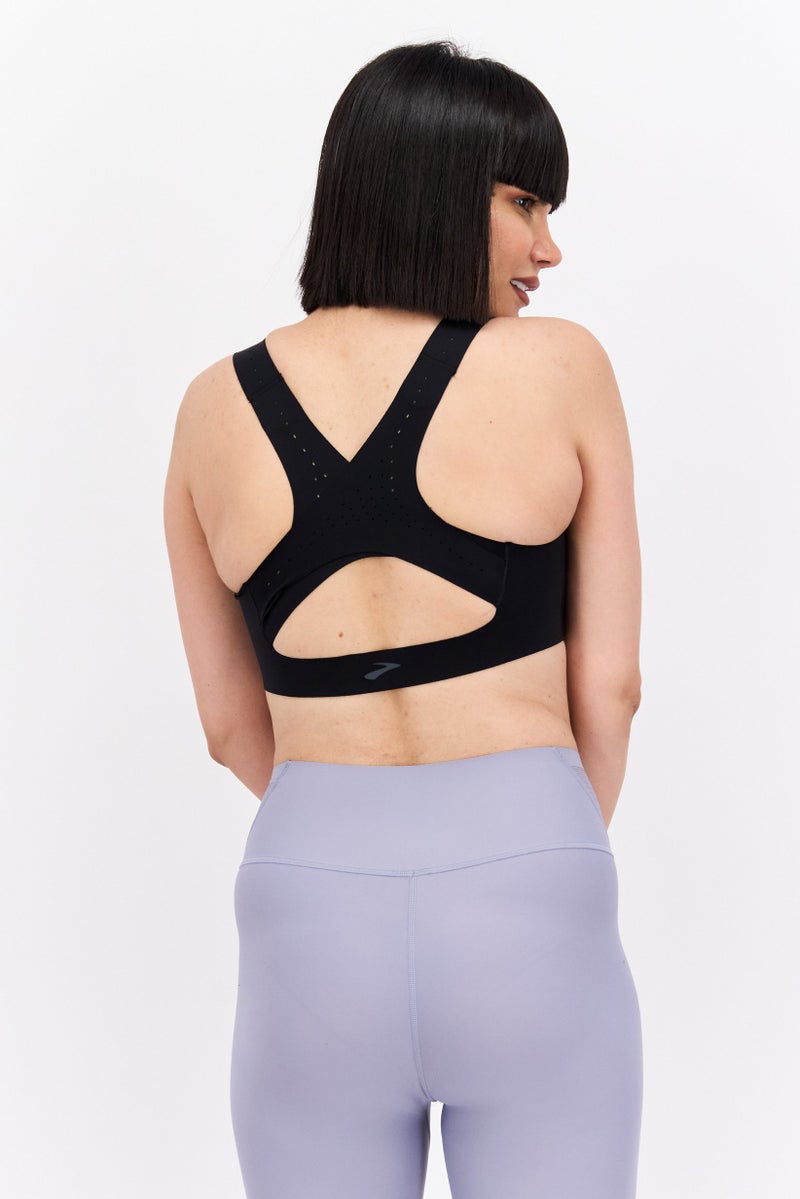 Brooks حمالة صدر رياضية للنساء مبطنة قليلاً، سوداء - Image 4