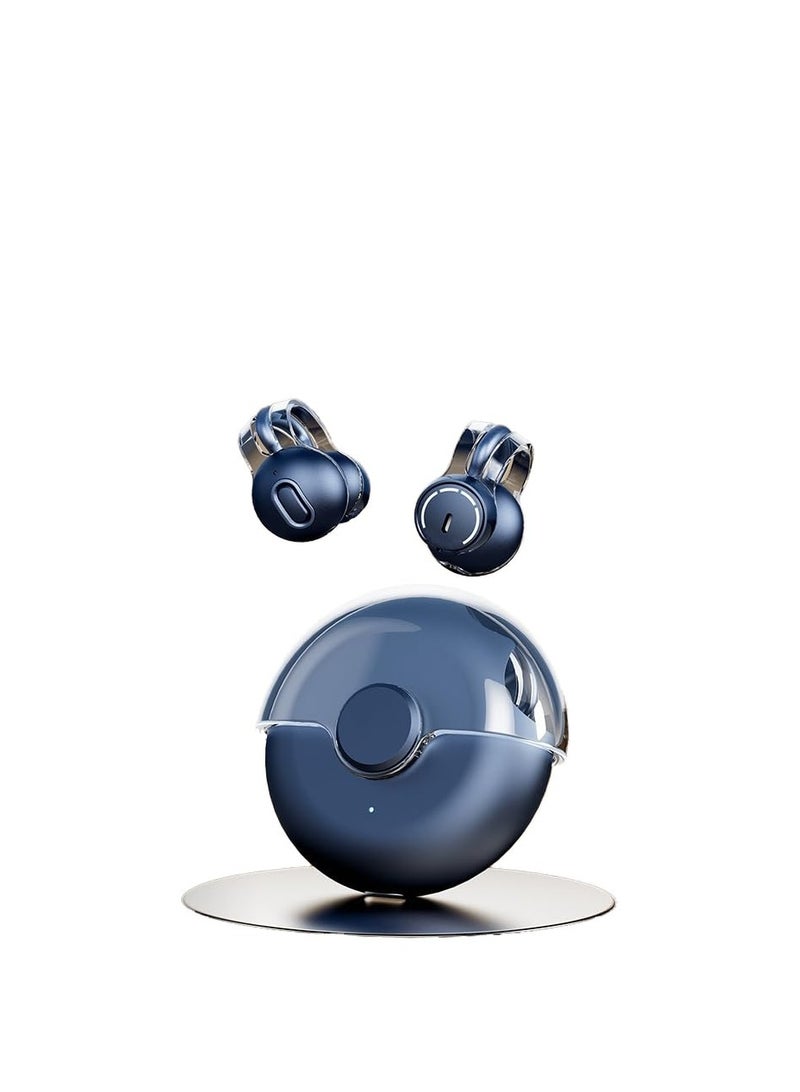 Excefore Ear-Clip Bone Conduction Headphones Bluetooth 5.3, Painless Wireless Open Ear Clip on Earbuds, Connecting Dual Devices Simultaneously, with Charging Case, Waterproof Earbuds for Sports - Image 1