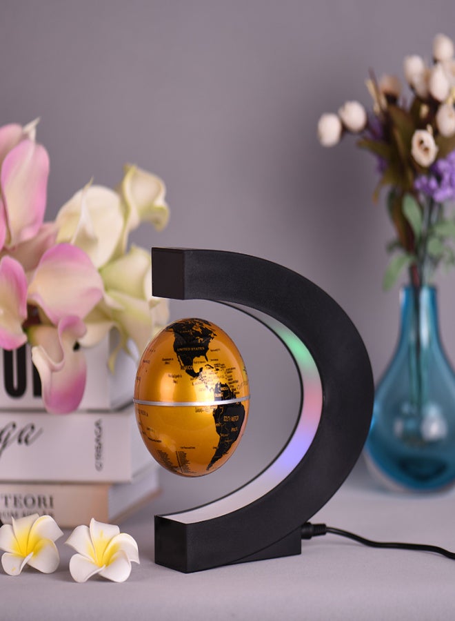 3 Inch Magnetic Levitation Floating Globe World Map Globe with C Shape Base LED Lights for Teaching Home Office Desk Decoration - Image 4